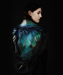 London-based artist Lauren Bowker and her material exploration studio THE UNSEEN has developed a form of wind reactive ink that changes color according to different fluctuations in the air and around the body