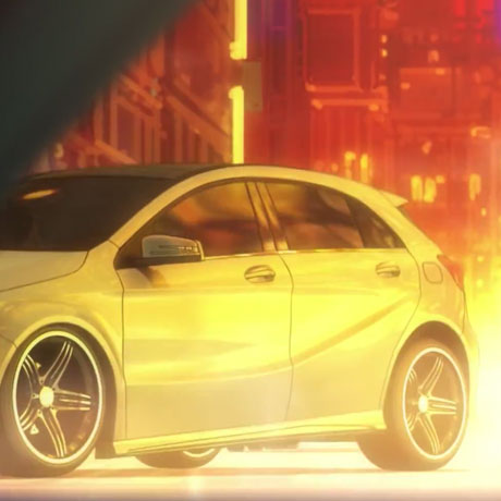 This anime film captures the innovative design of the car - cover