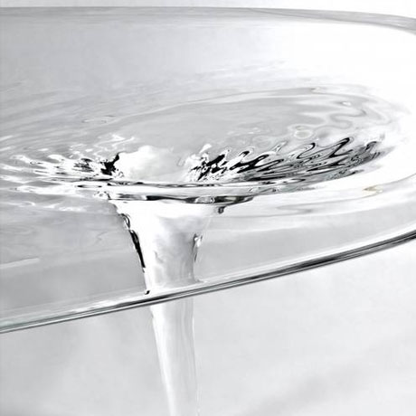 The peculiarity of this flat table is the complex, fluid dynamic - cover