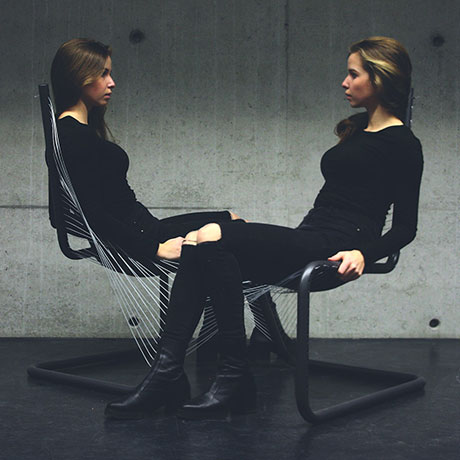 Minimal Two-Seat Steel Chair - cover