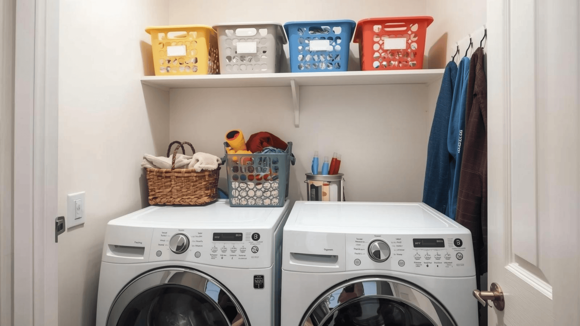 A Designated Spot For Each Family Member in small laundry room