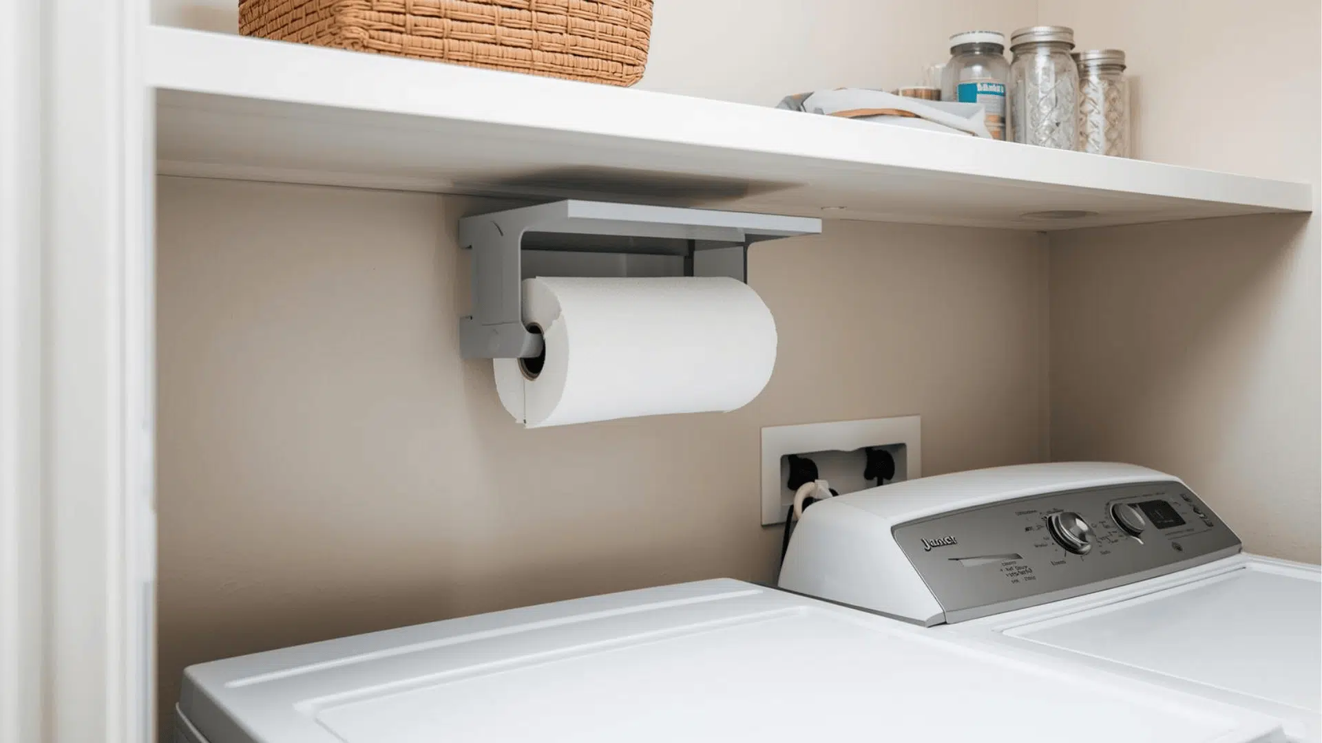 A Paper Towel Holder On The Wall