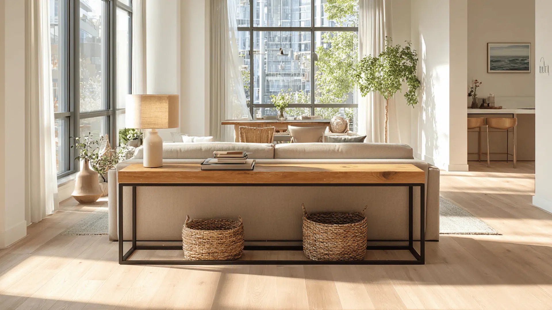 Backless Console Table Behind The Sofa