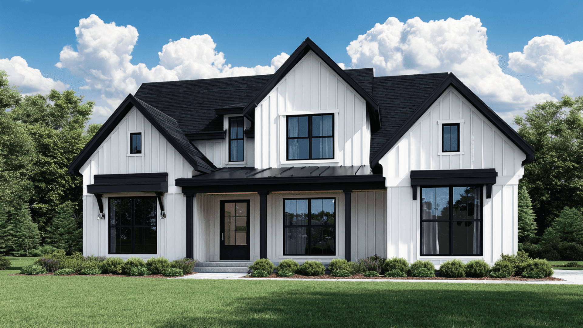 _Black Gable Accents on a Low Roofline