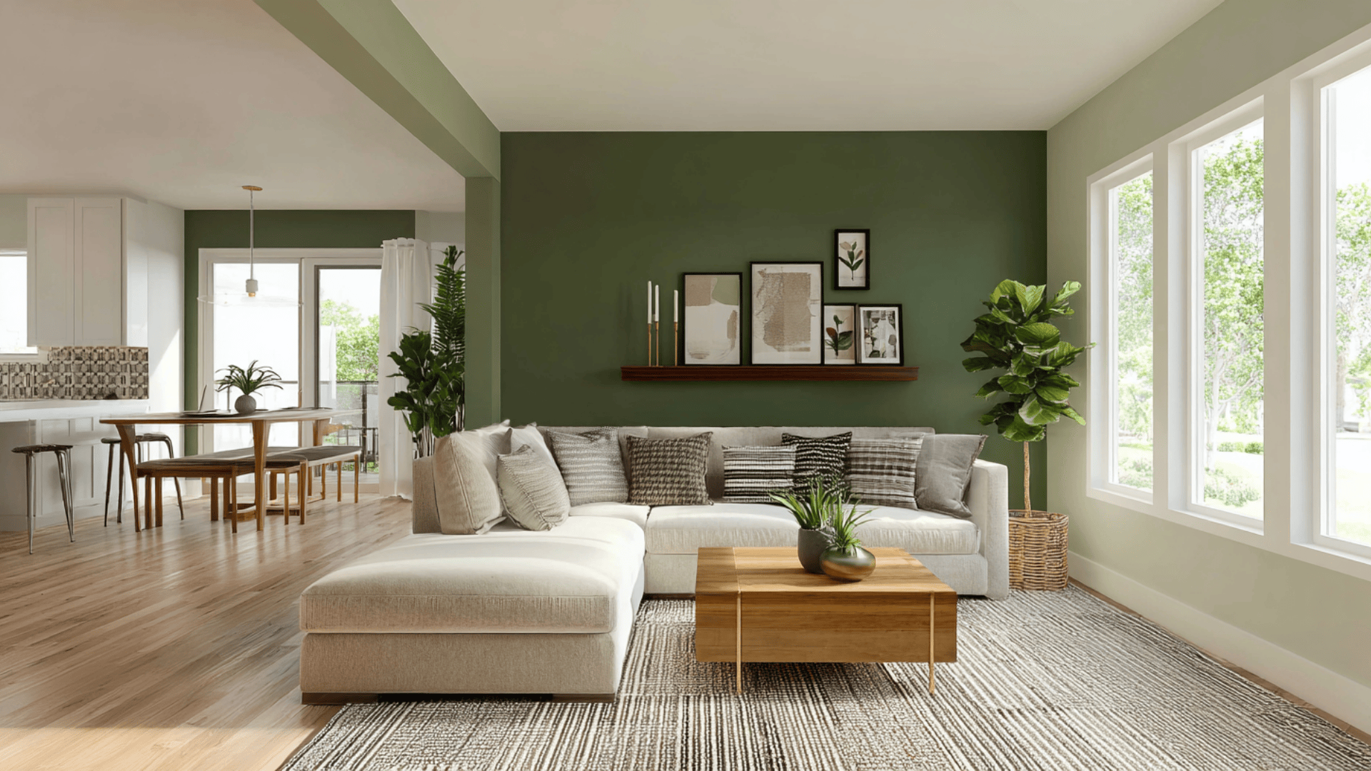 Bold Accent Wall With Art Ledge Styling