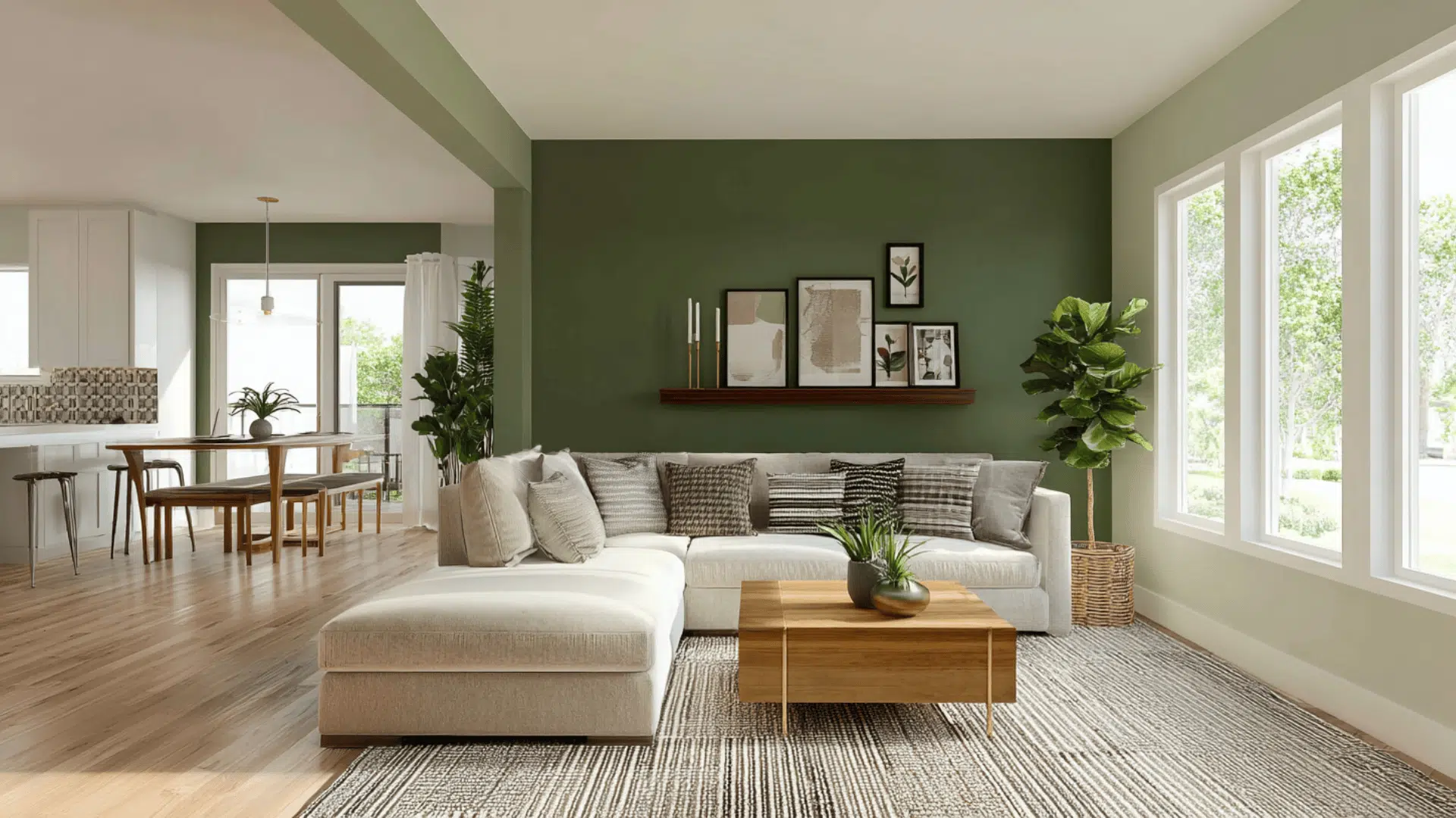 Bold Accent Wall With Art Ledge Styling