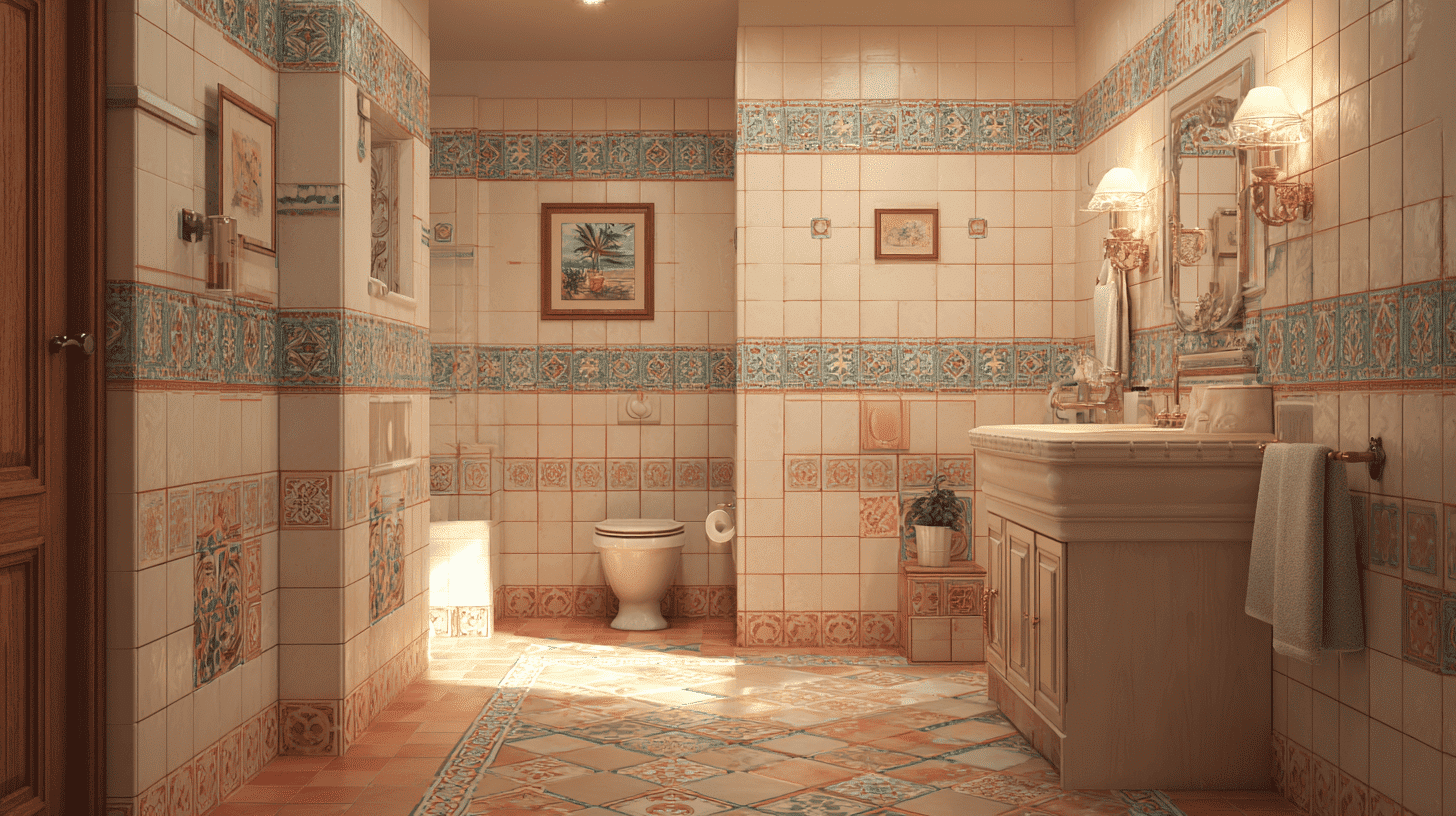 Decorative Tile Borders Spanish Bathroom