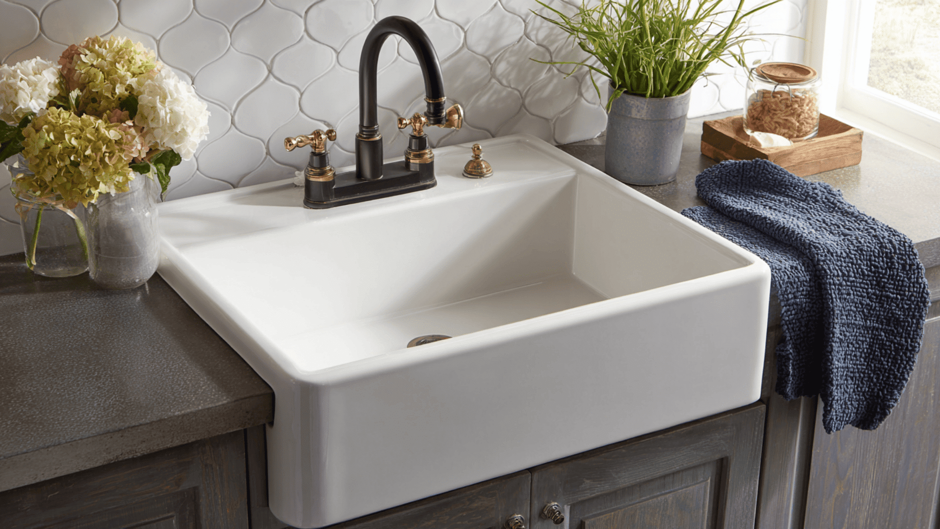Farmhouse Sink Charm With A Clean Lined Faucet