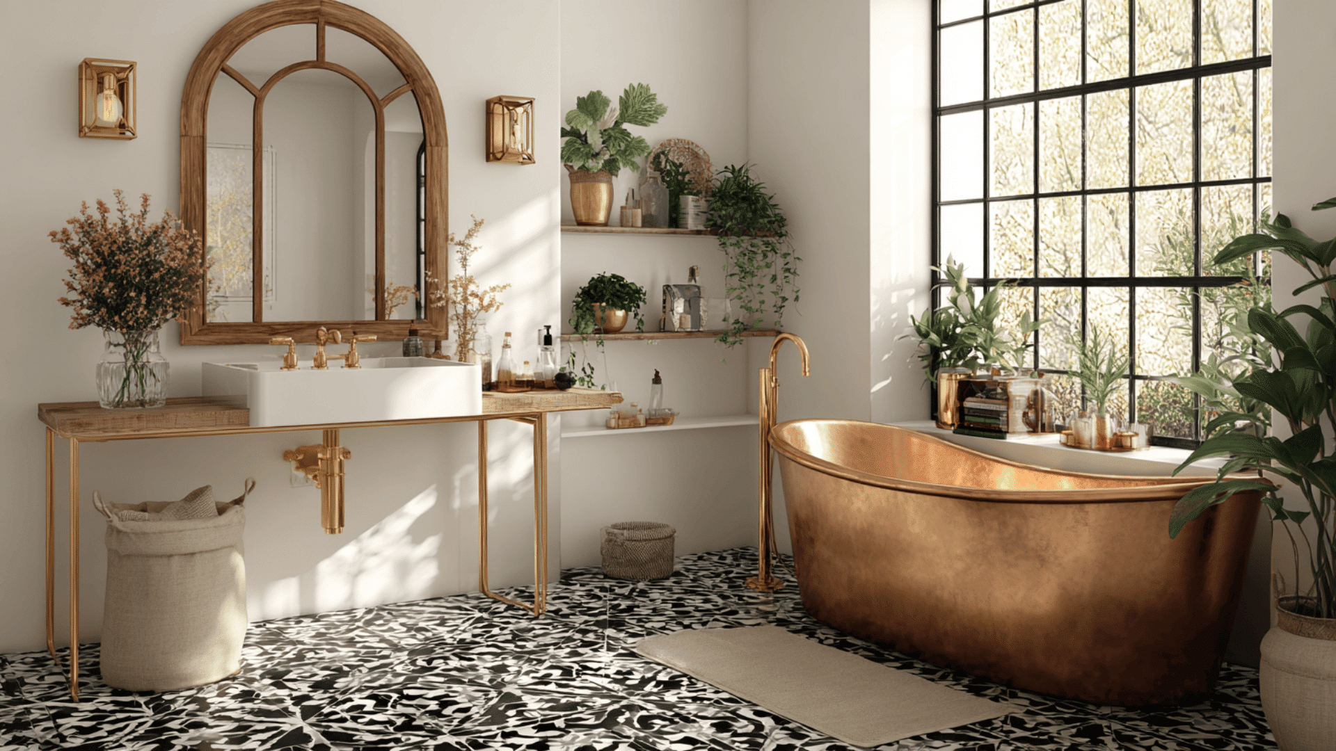 Greenery Corner With A Clay Pot And Simple Stand