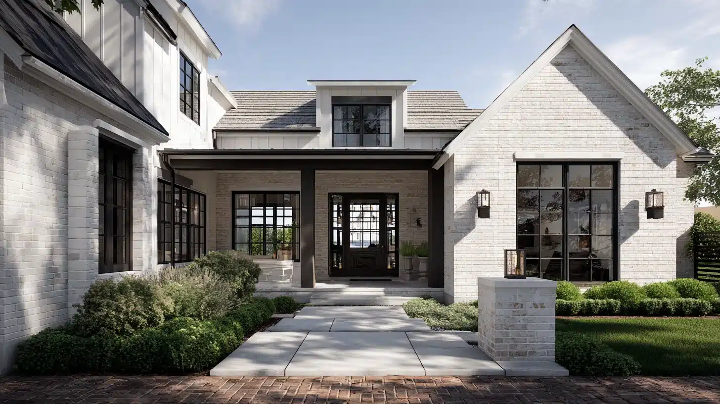 Modern Farmhouse With Courtyard Style Entry