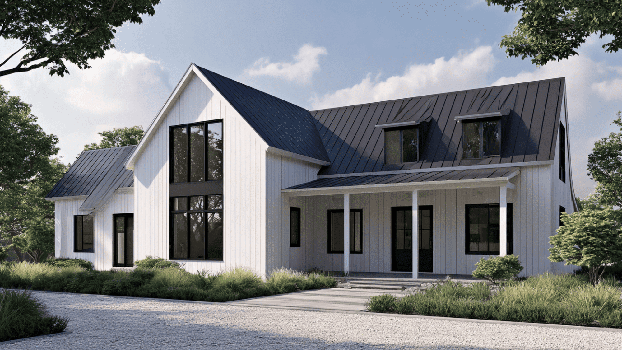 Modern Farmhouse With Metal Roof