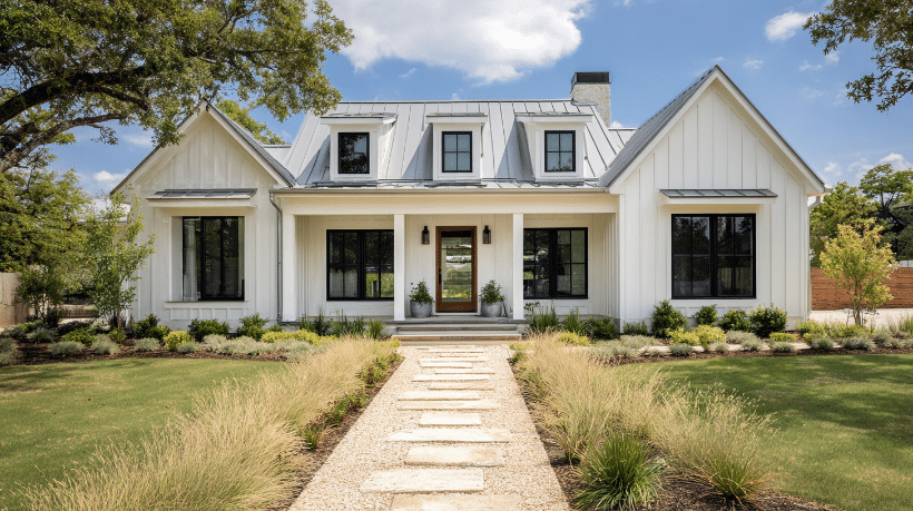 Modern Farmhouse With Minimal Landscaping