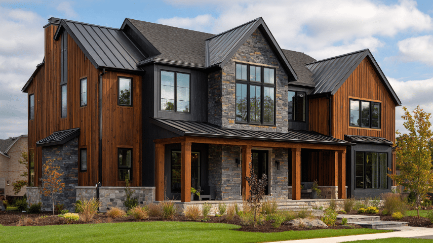 Modern Farmhouse With Mixed Materials