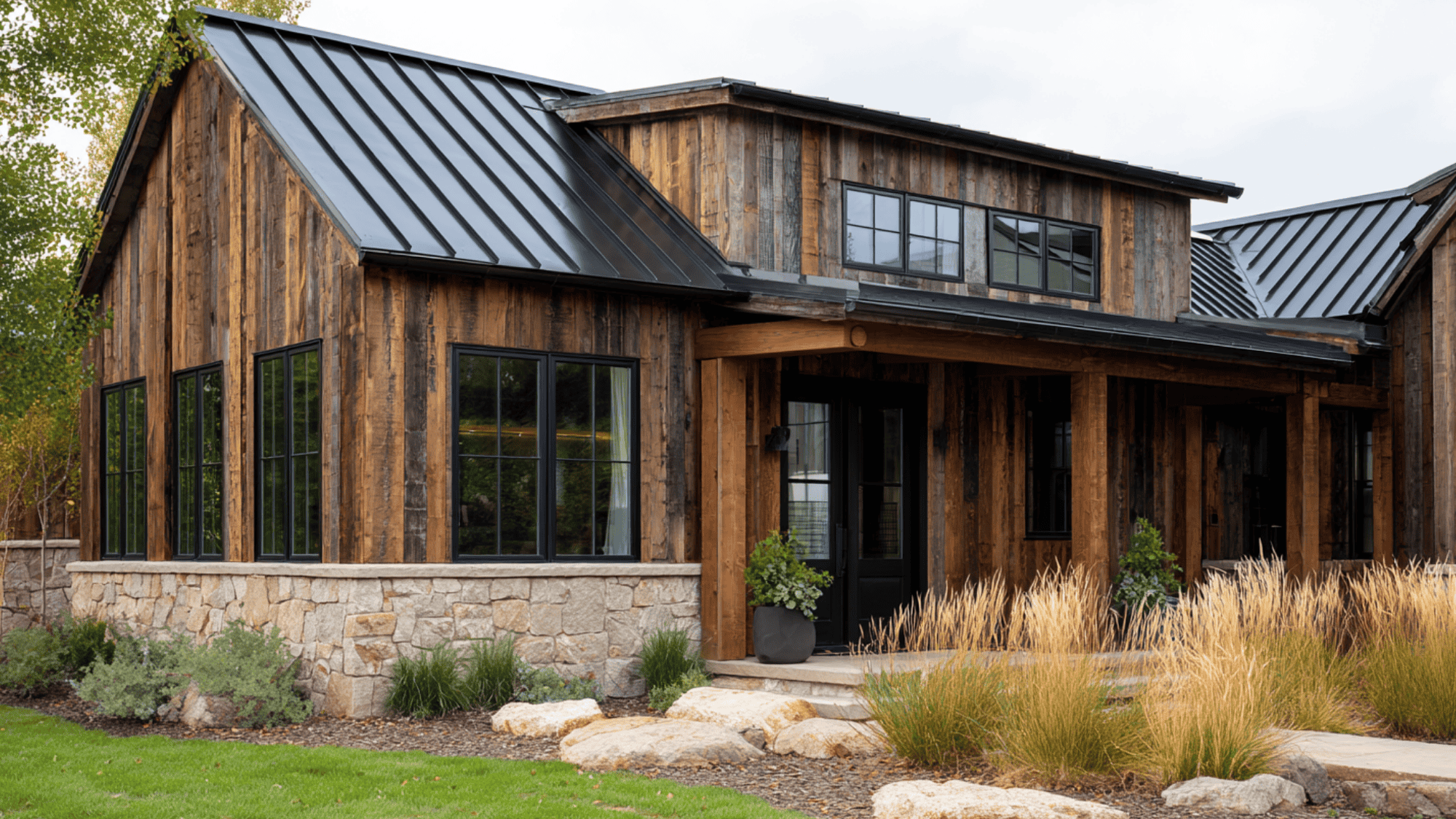Modern Farmhouse With Natural Wood Siding