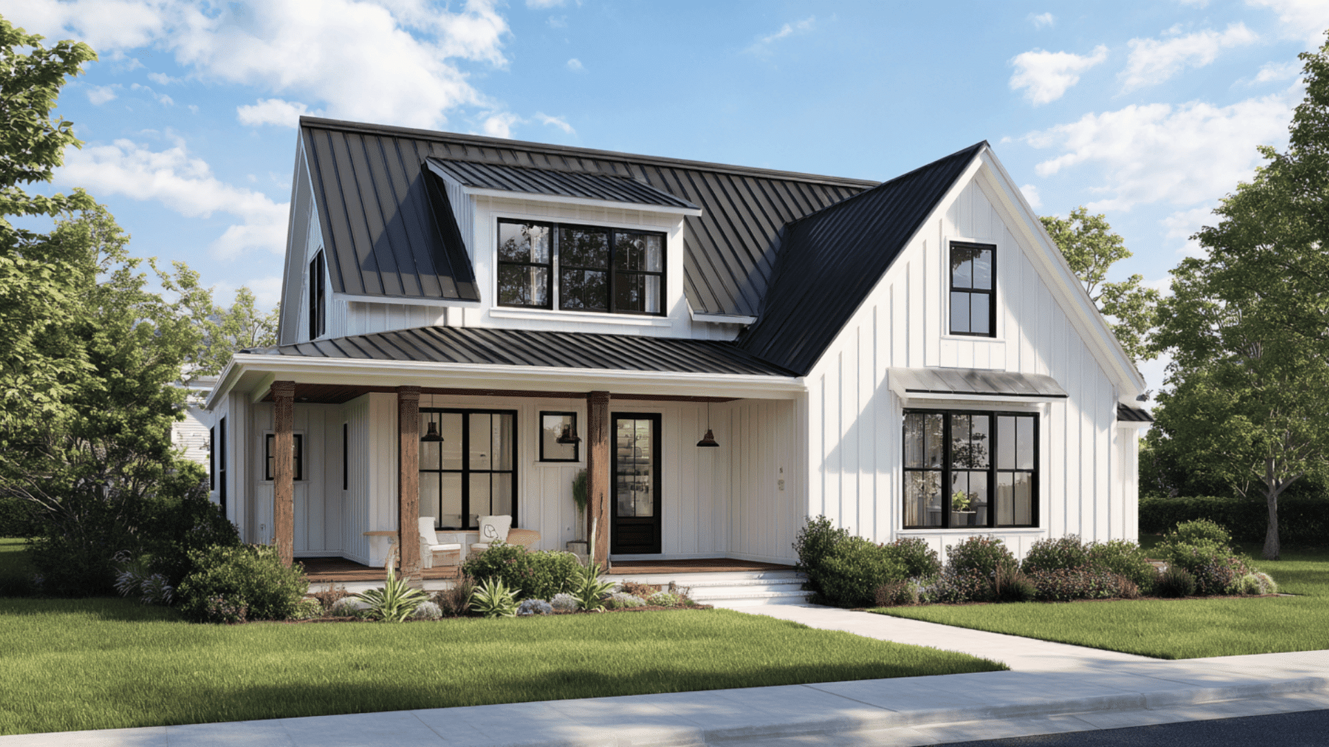 Modern Farmhouse With Shed Dormers