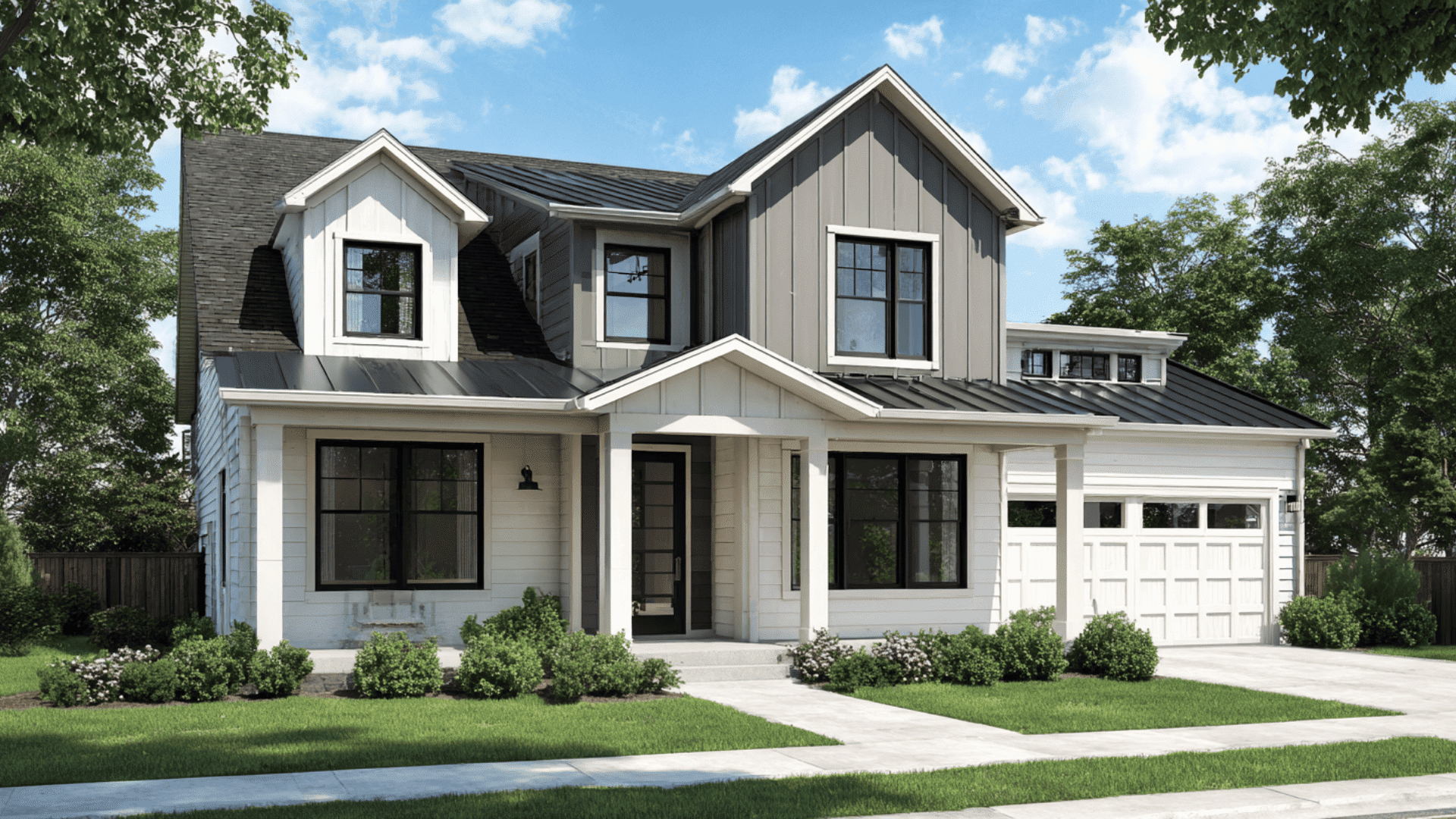 Modern Farmhouse With Two Tone Siding