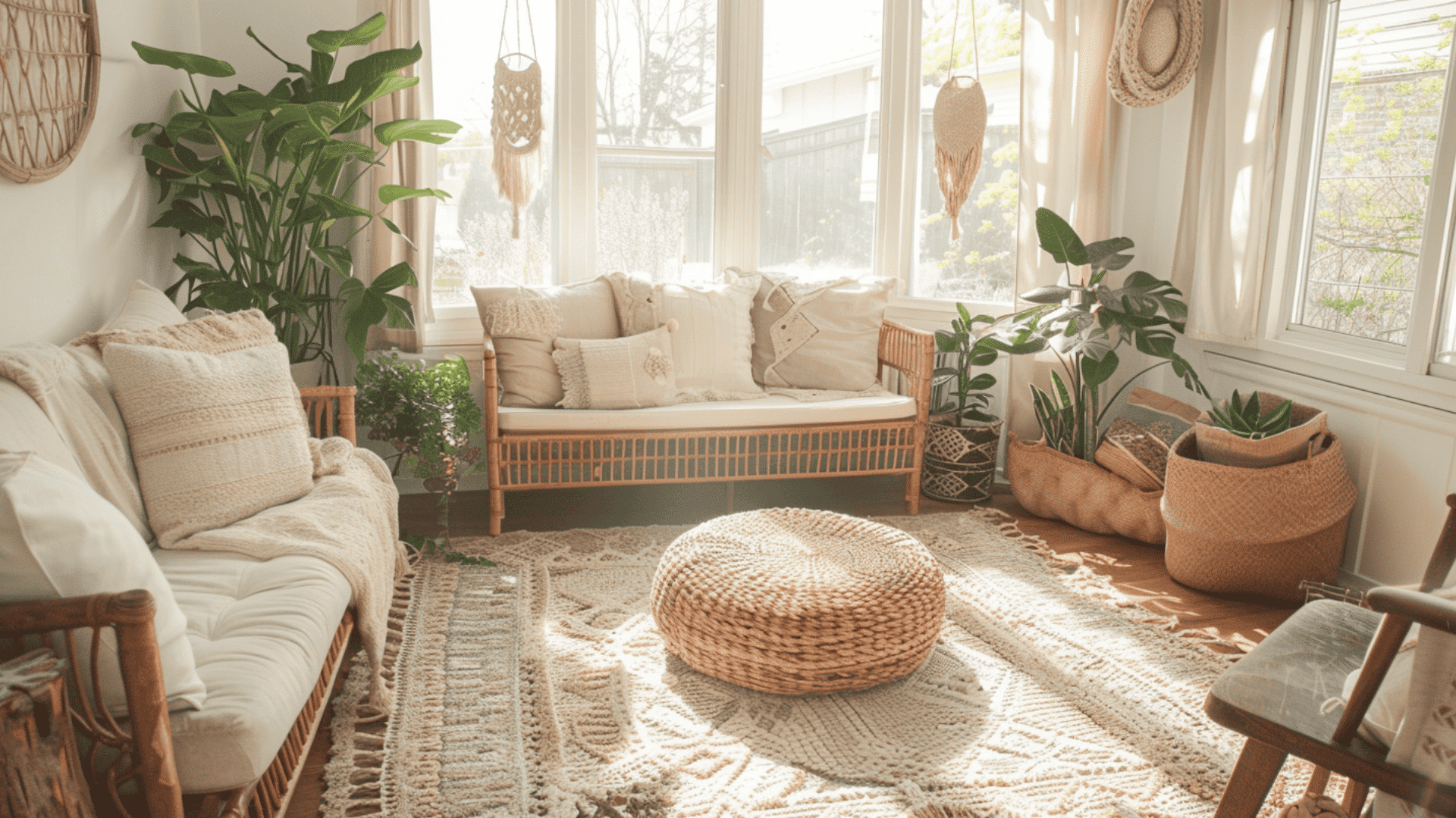 Neutral Boho Sunroom