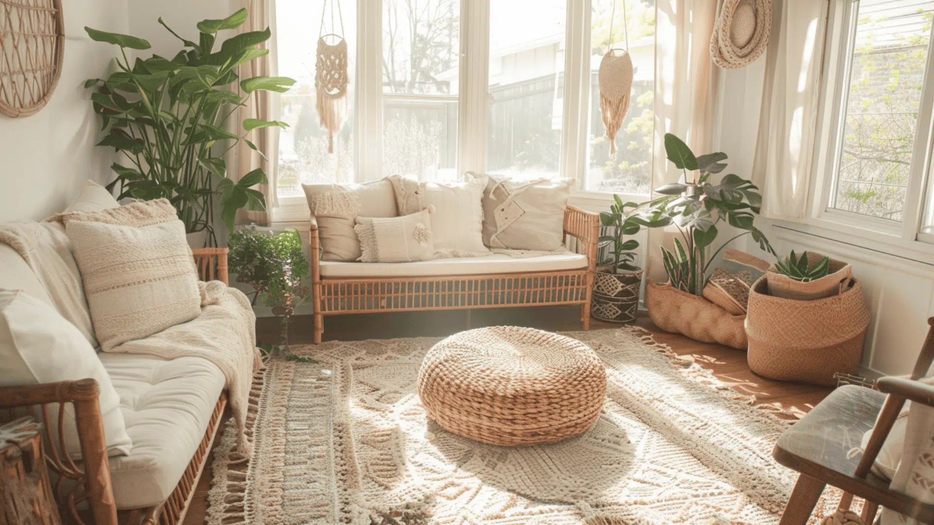 Neutral Boho Sunroom