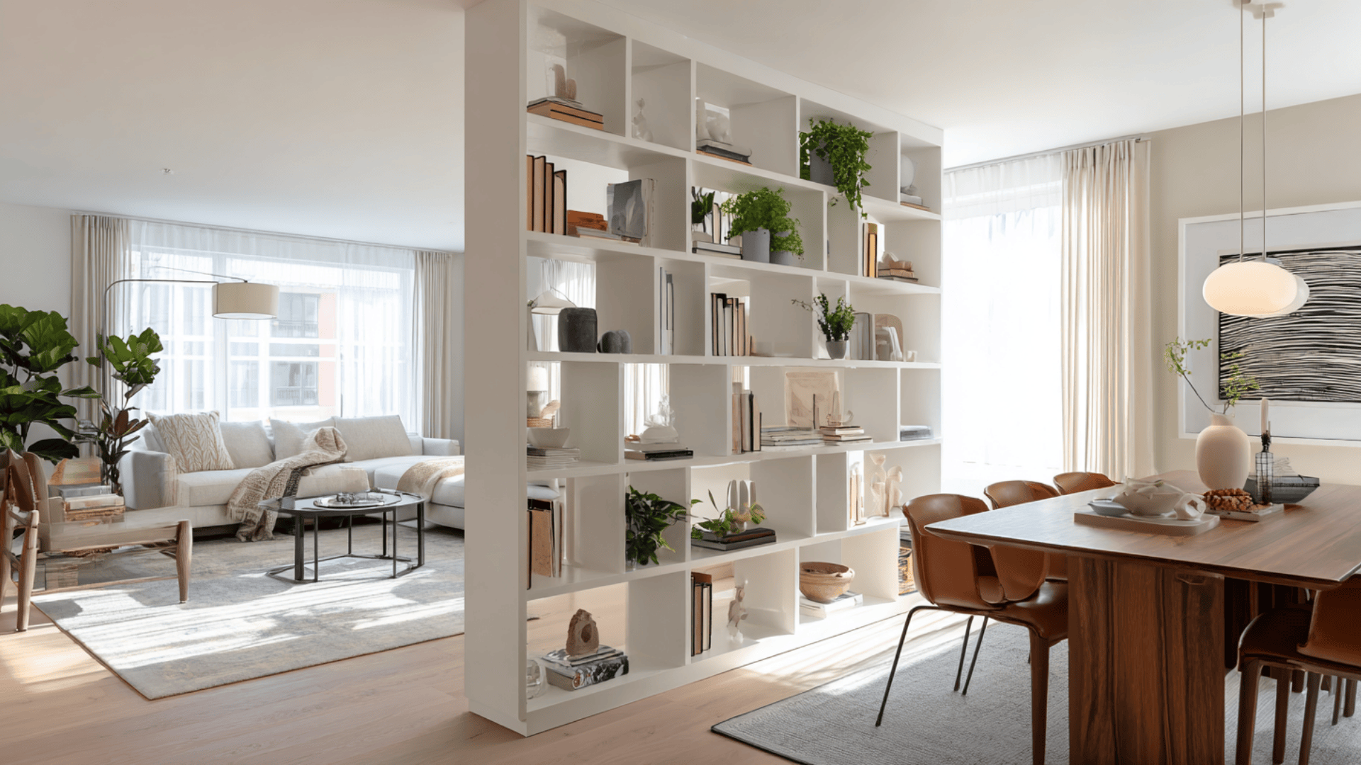 Open Shelving Divider With Styling Moments