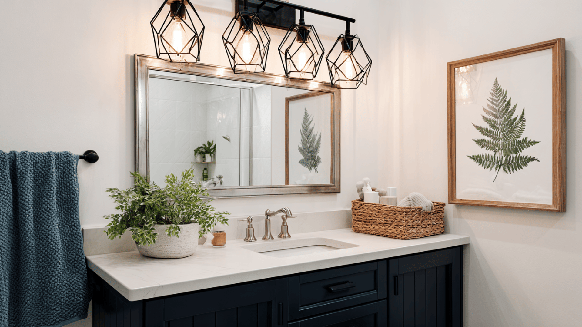 Statement Pendant Light Over The Vanity
