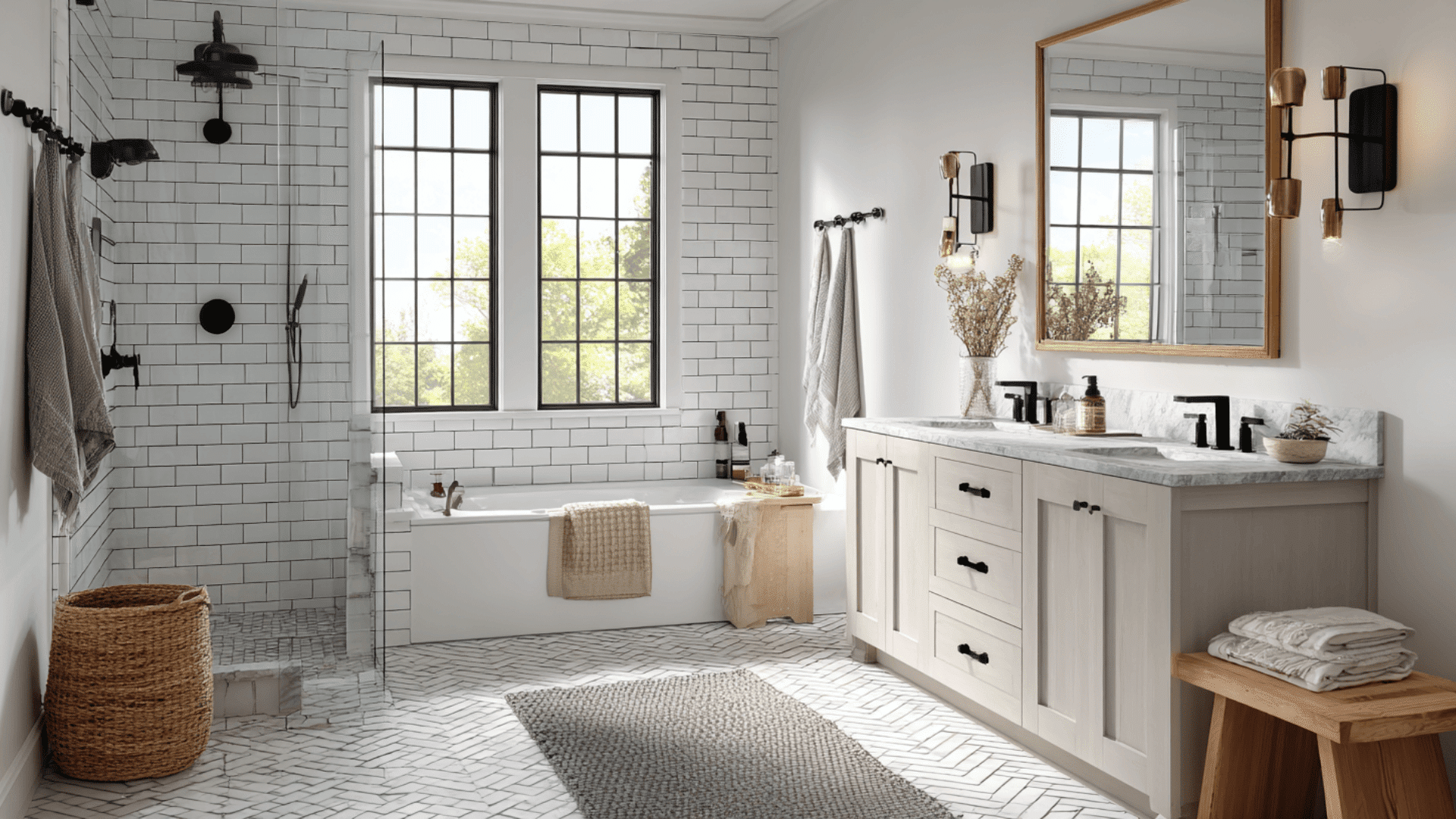 Subway Tile With Dark Grout