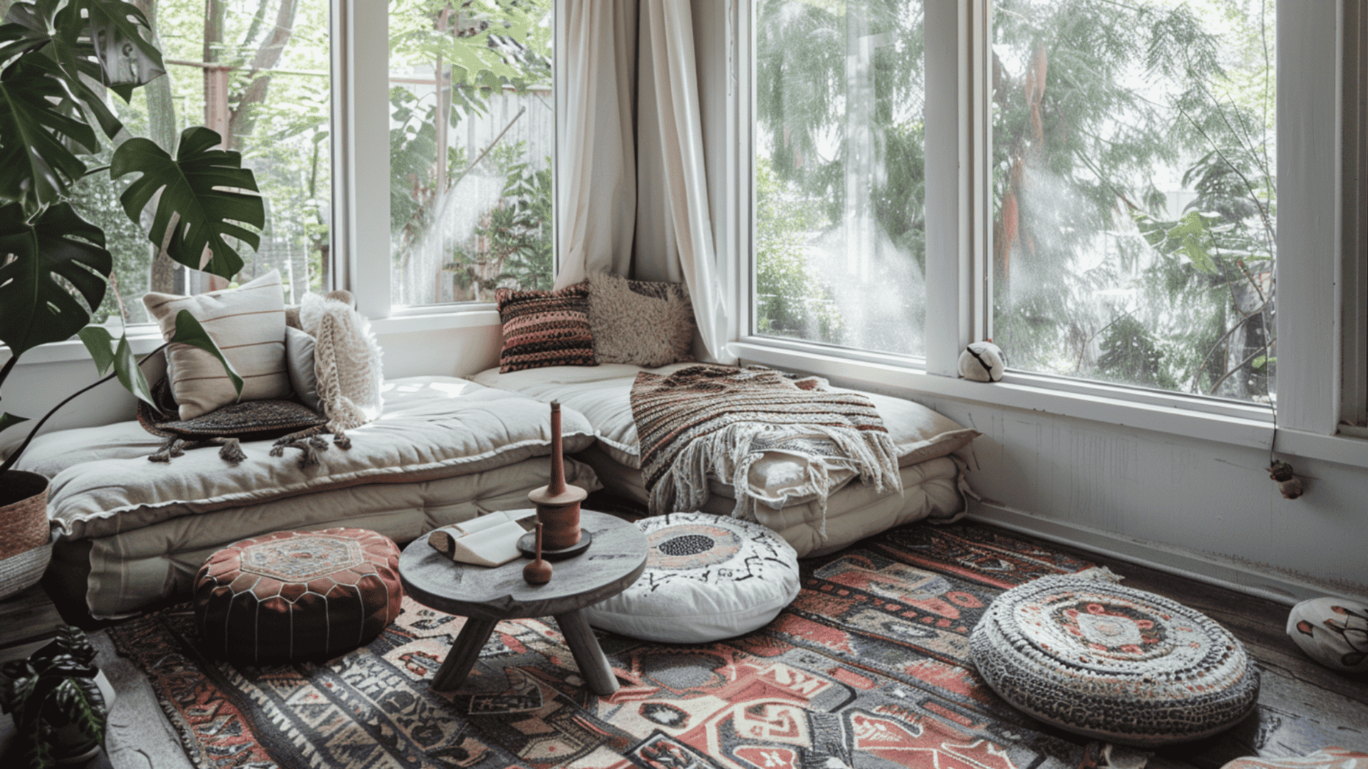 Sunroom with Floor Cushions