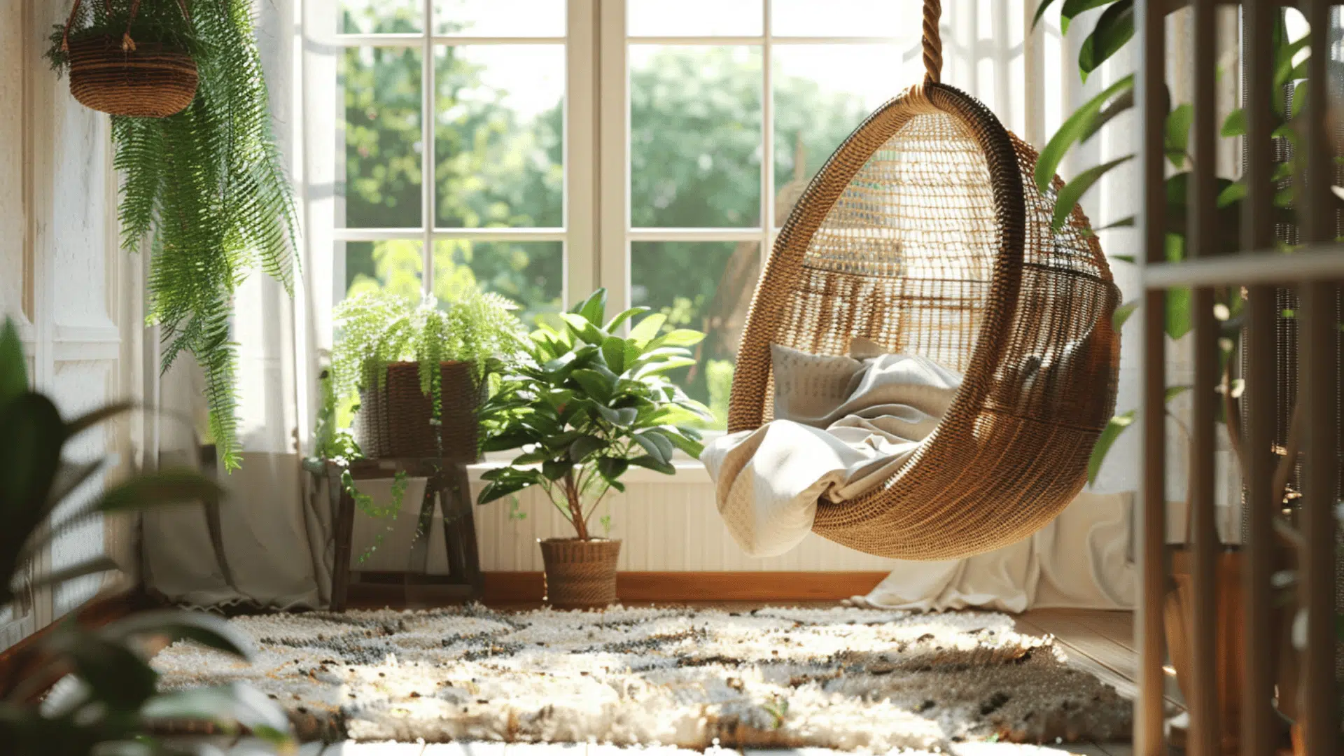 Sunroom with Hanging Chair