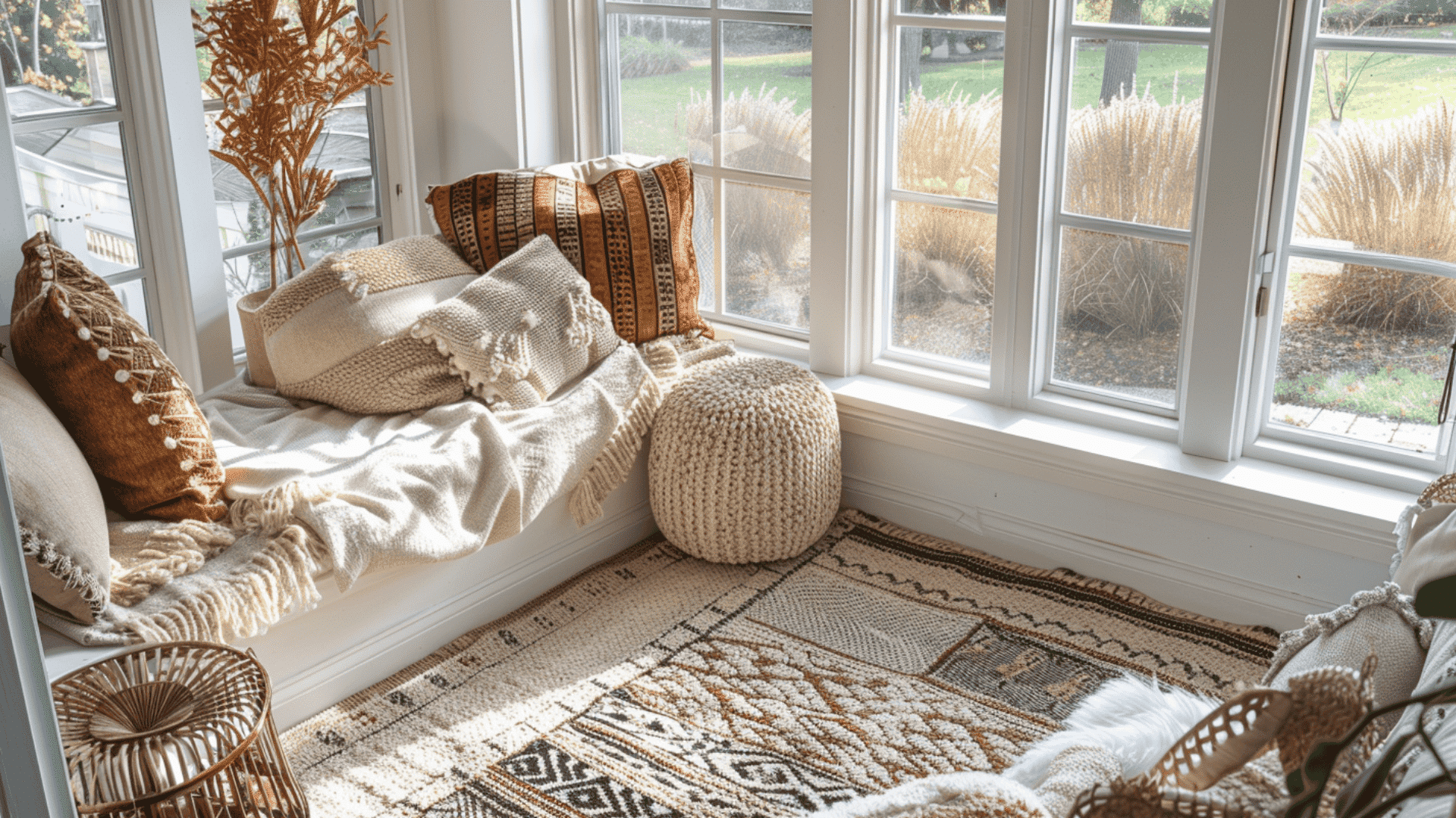 Sunroom with Layered Rugs