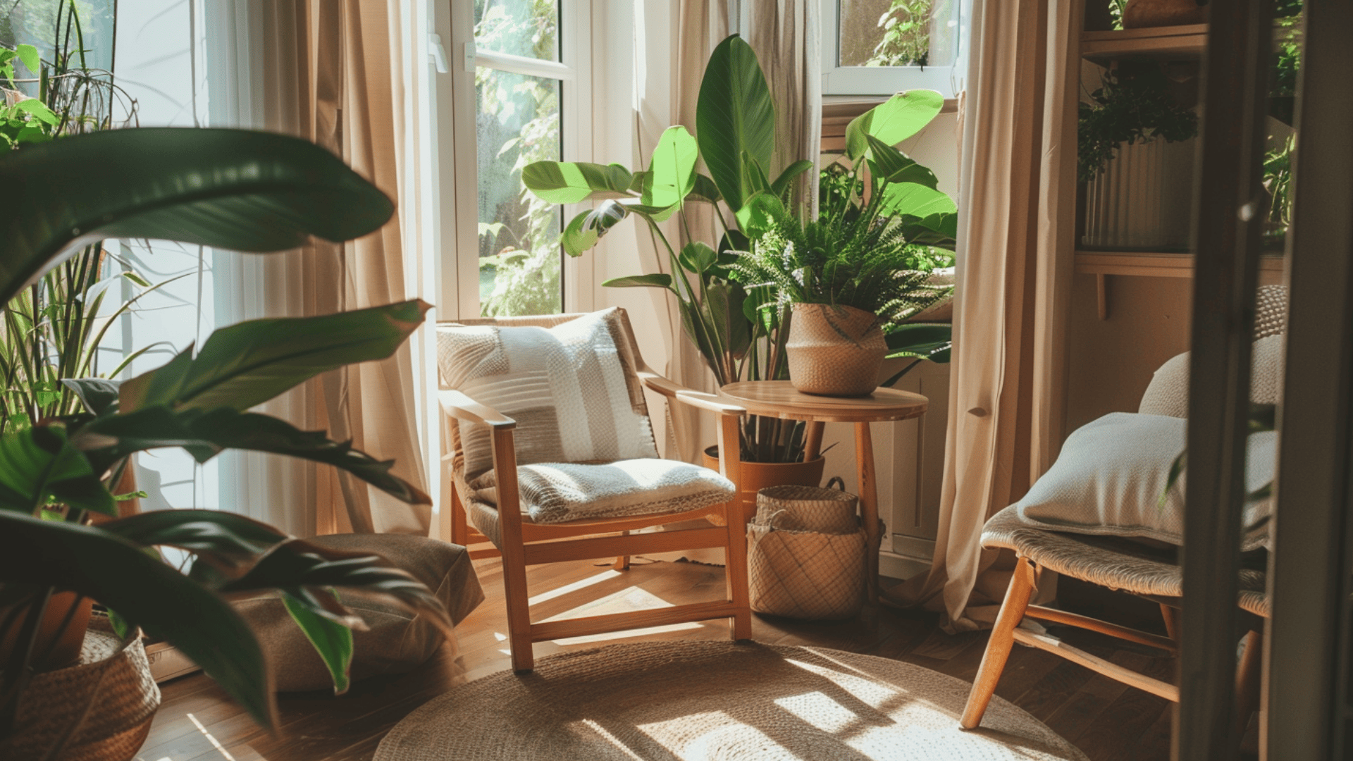 Sunroom with Natural Wood