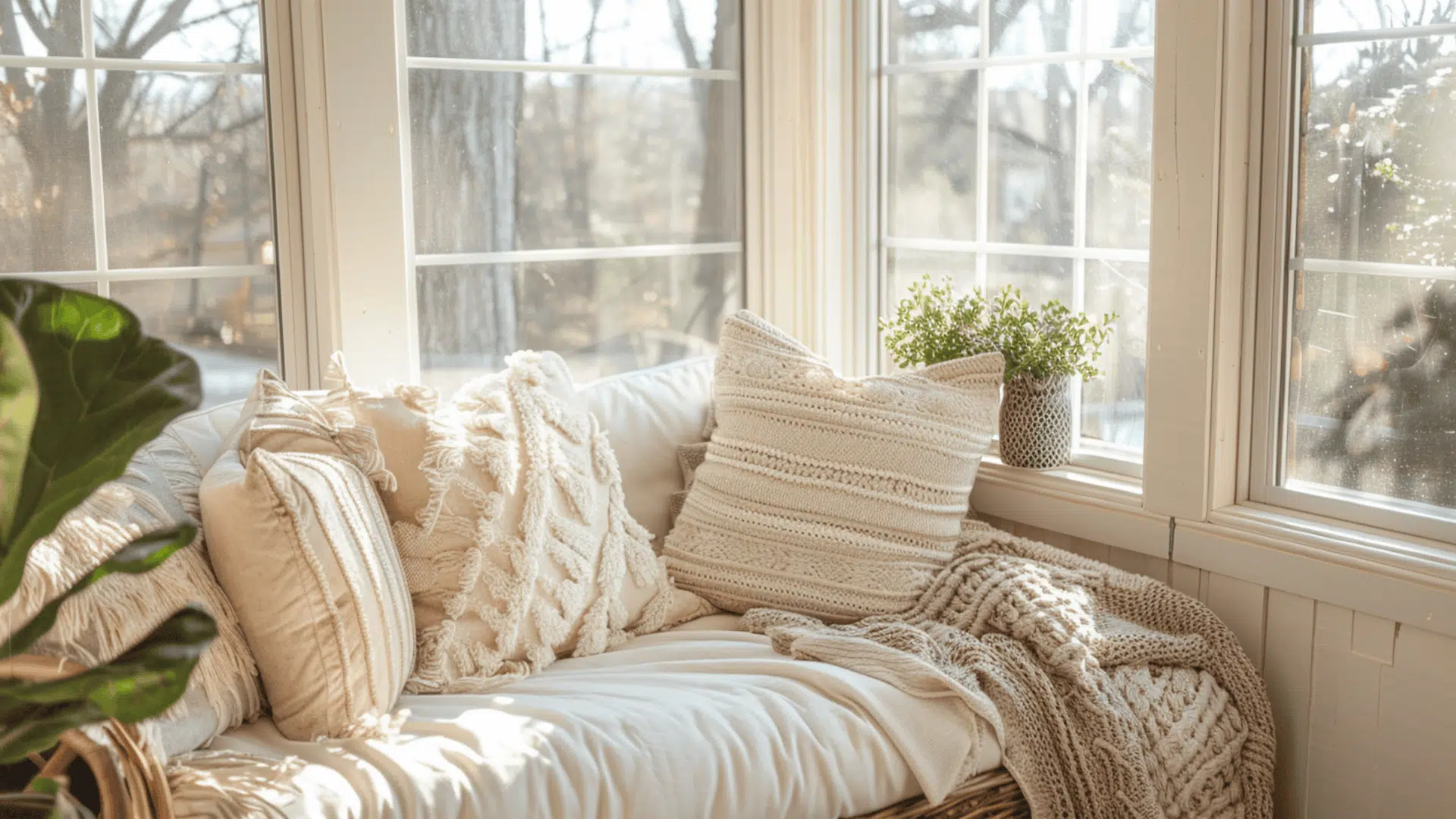 Sunroom with Seasonal Decor