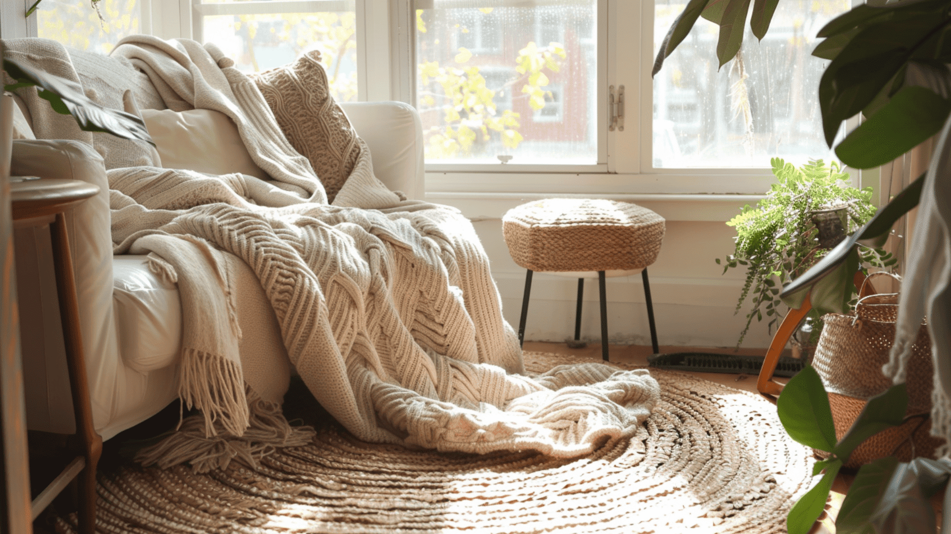 Sunroom with Textured Throws