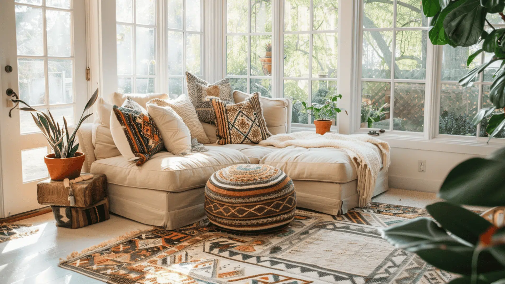 Sunroom with Vintage Rug