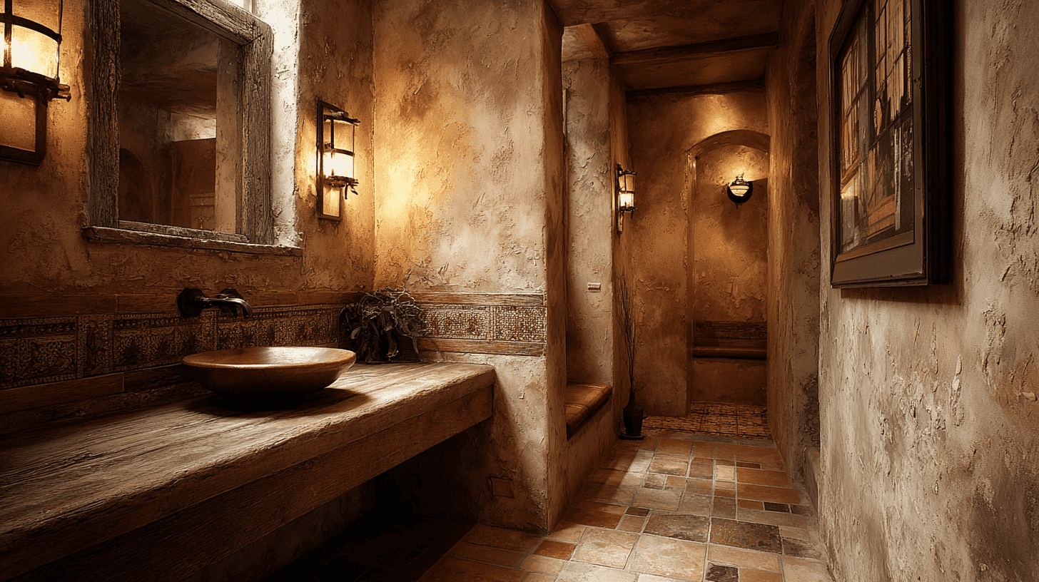 Textured Wall Finishes Spanish Bathroom