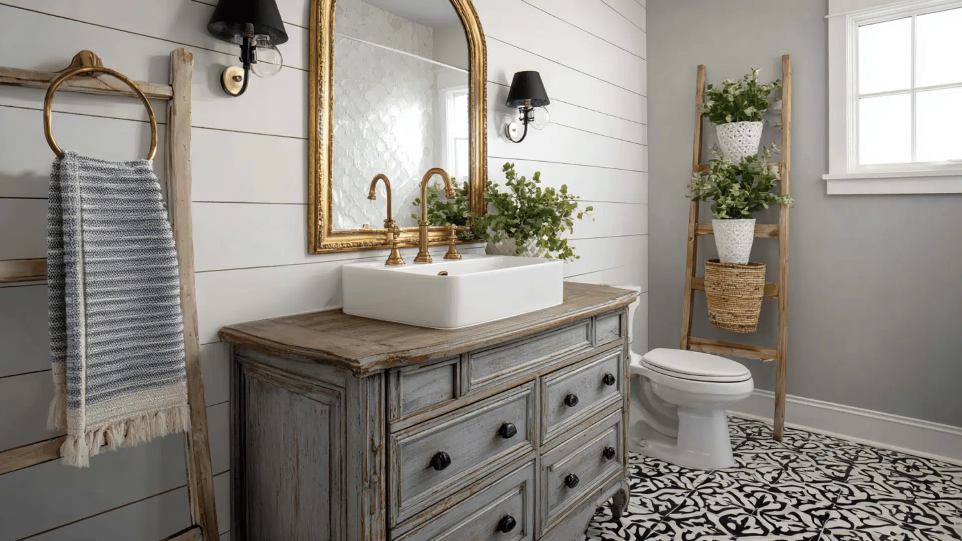 Vintage Dresser Vanity Makeover With Modern Hardware