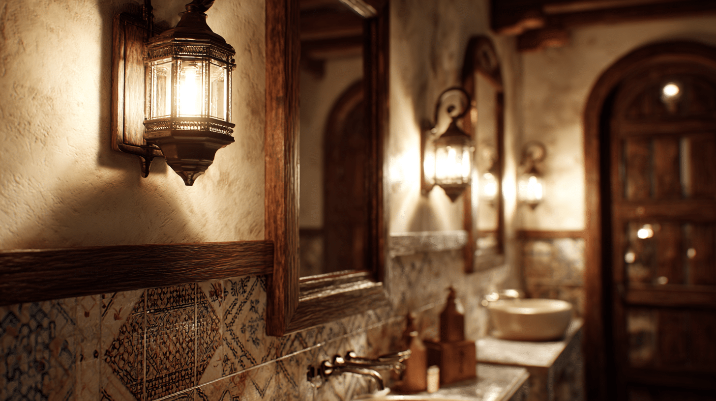 Warm Lighting Spanish Bathroom Textures