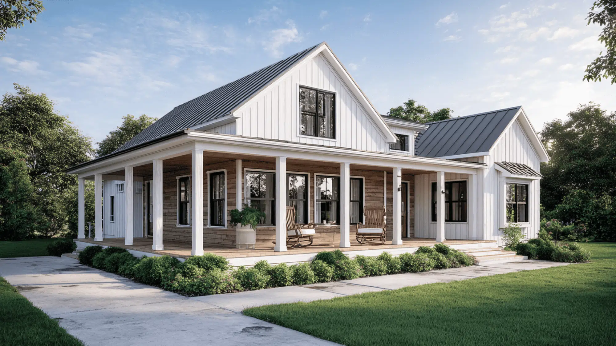 Wraparound Porch Farmhouse Exterior