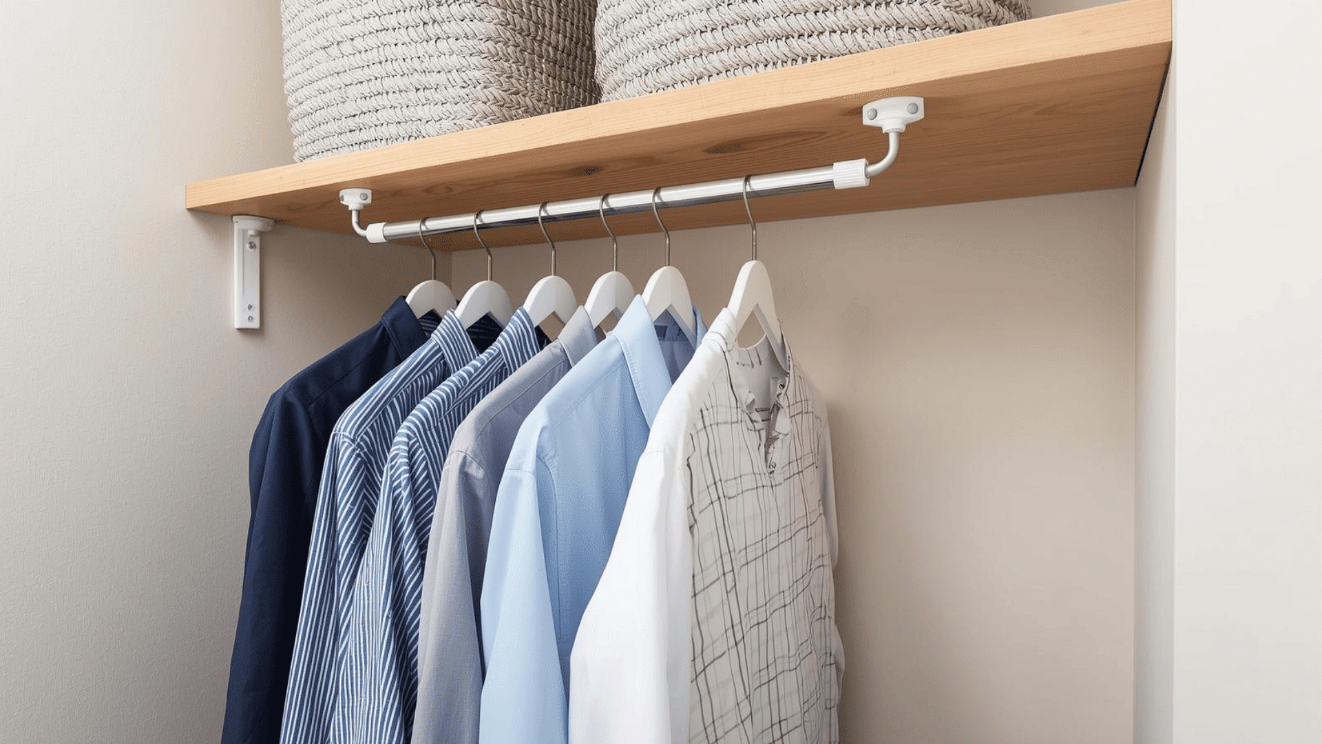 a Rod Under Shelves For Hanging