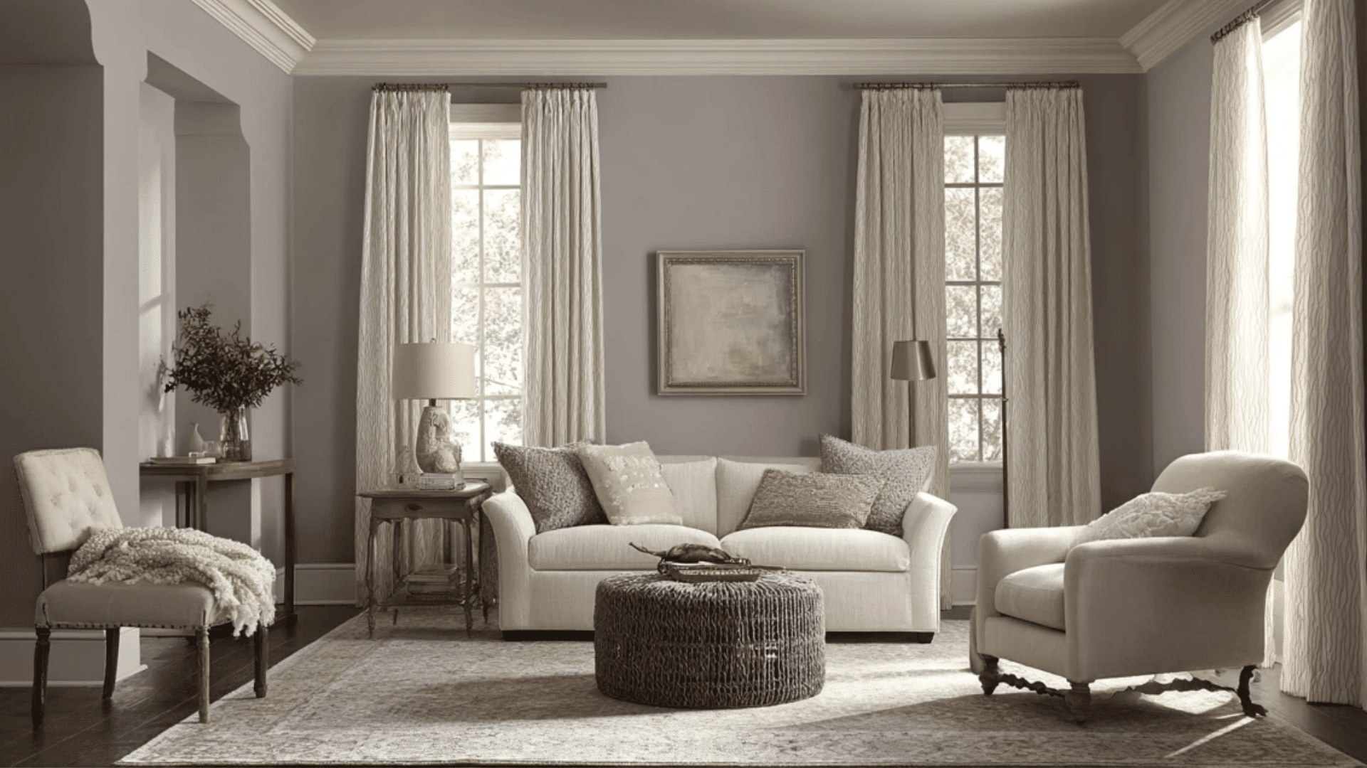 a drawing room with tonal accent