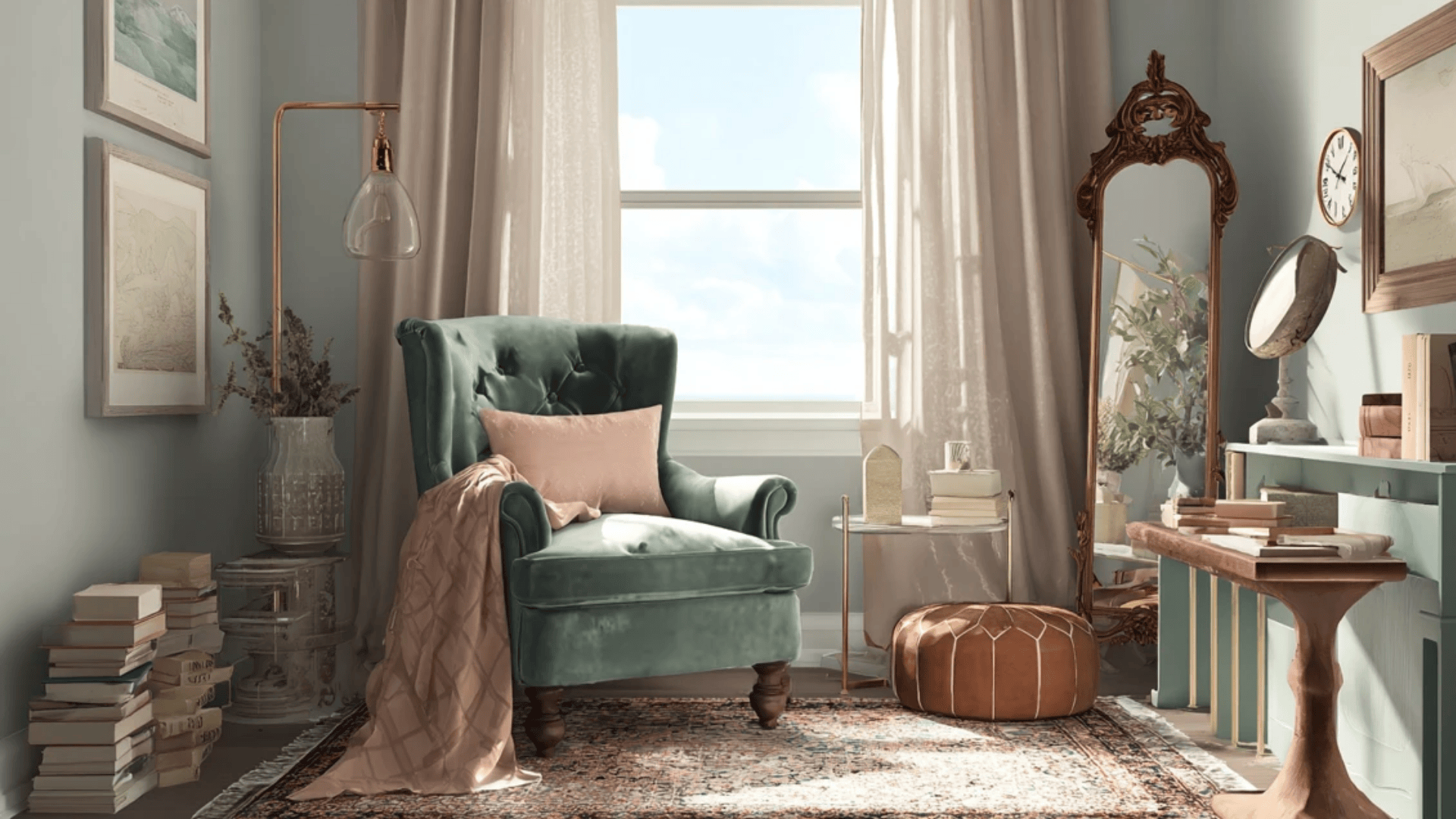 a studyroom with Victorian details