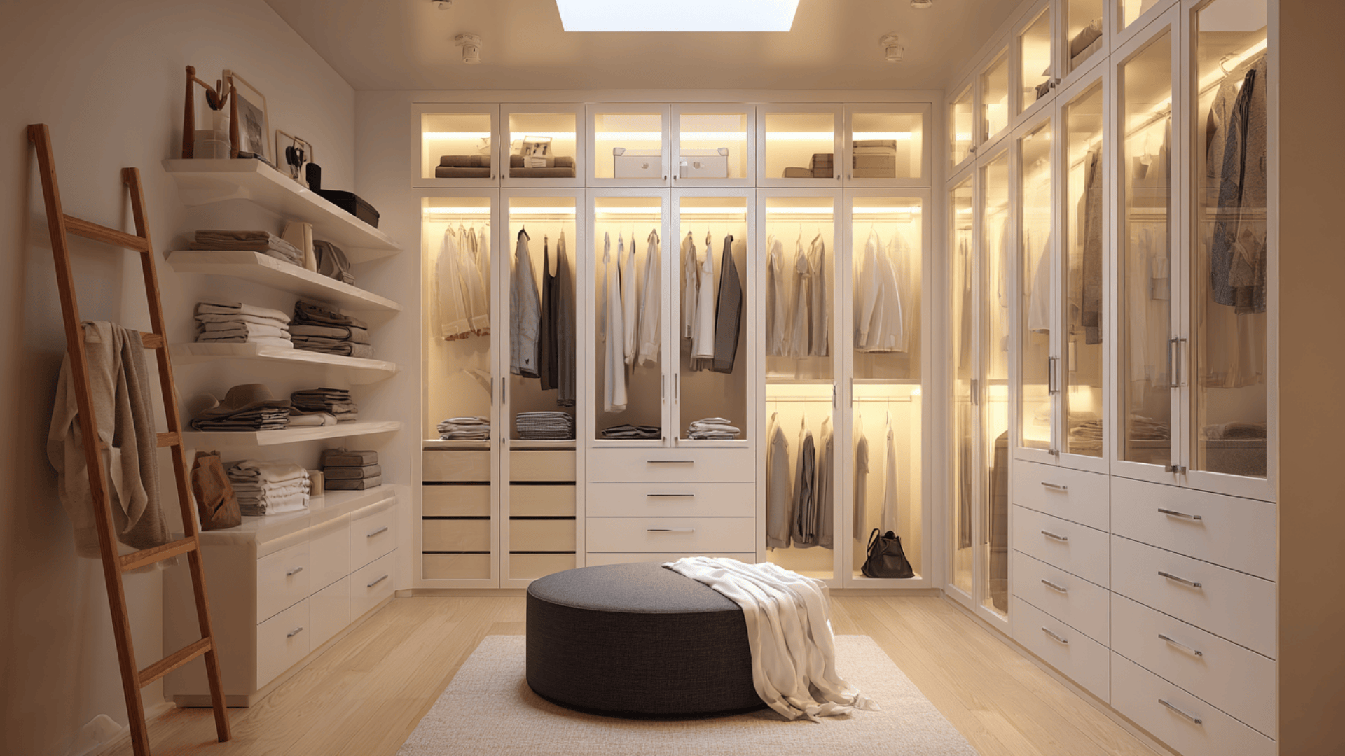 cabinets and dressers in a closet