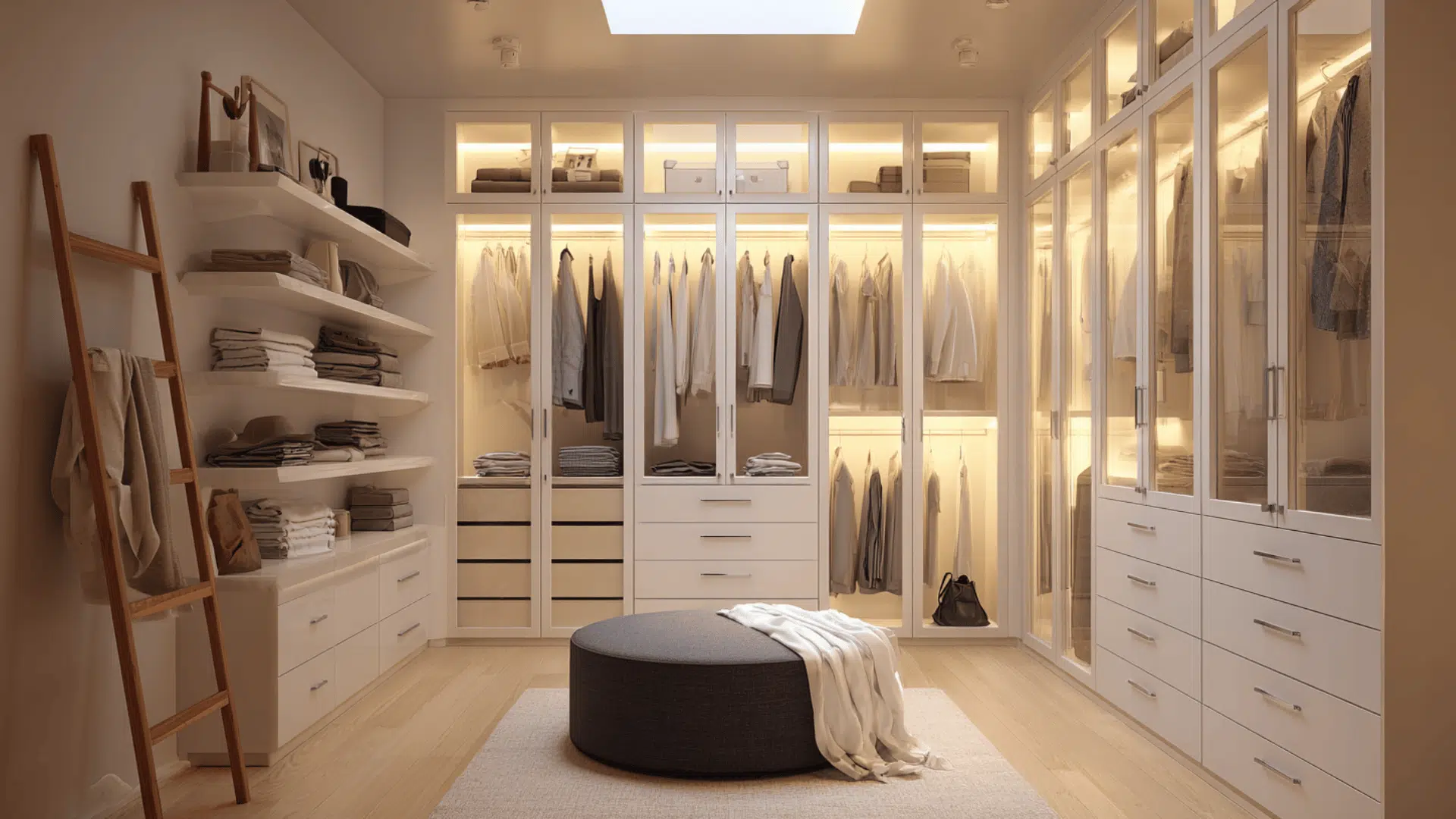 cabinets and dressers in a closet