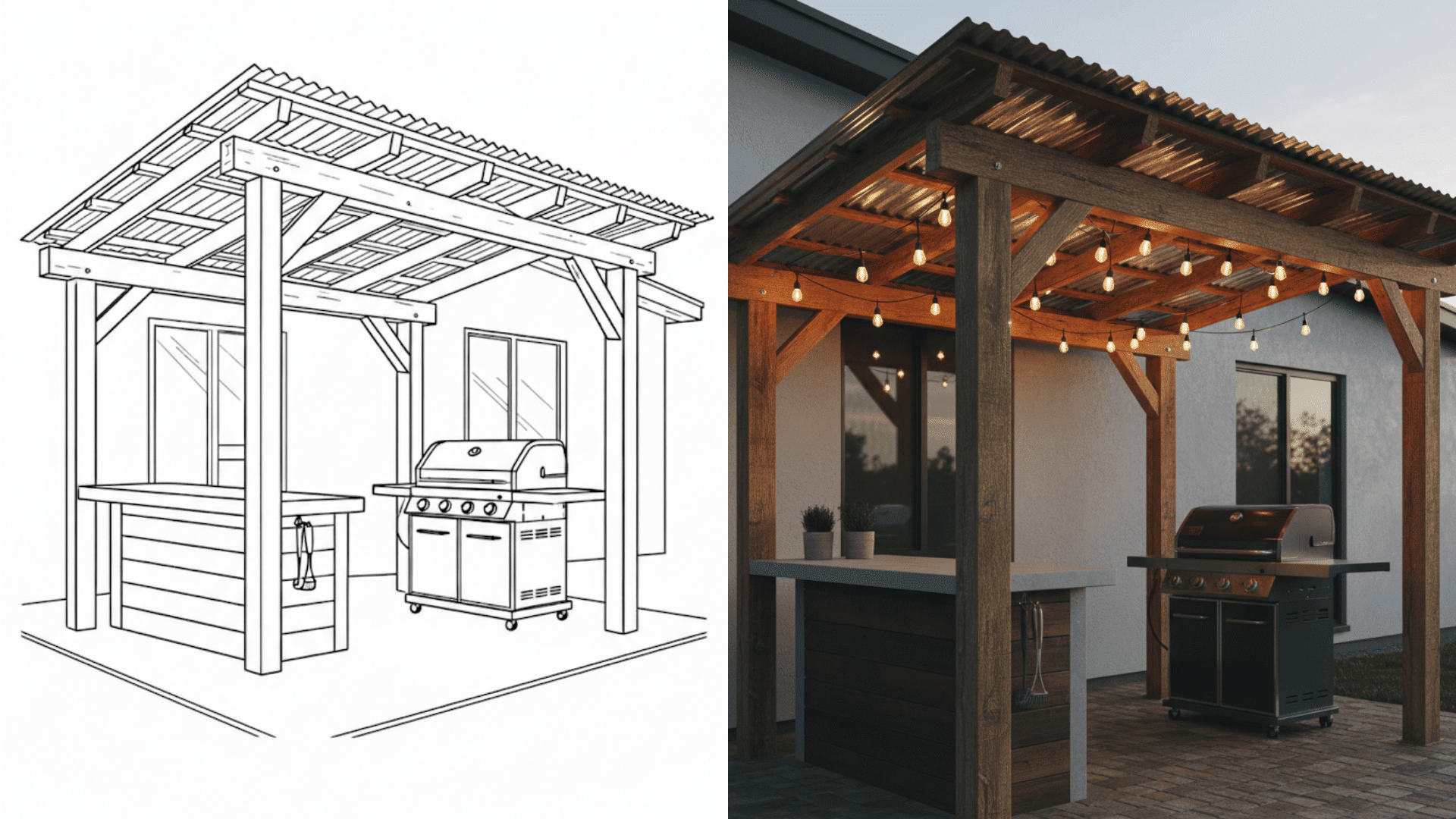 outdoor kitchen shelter