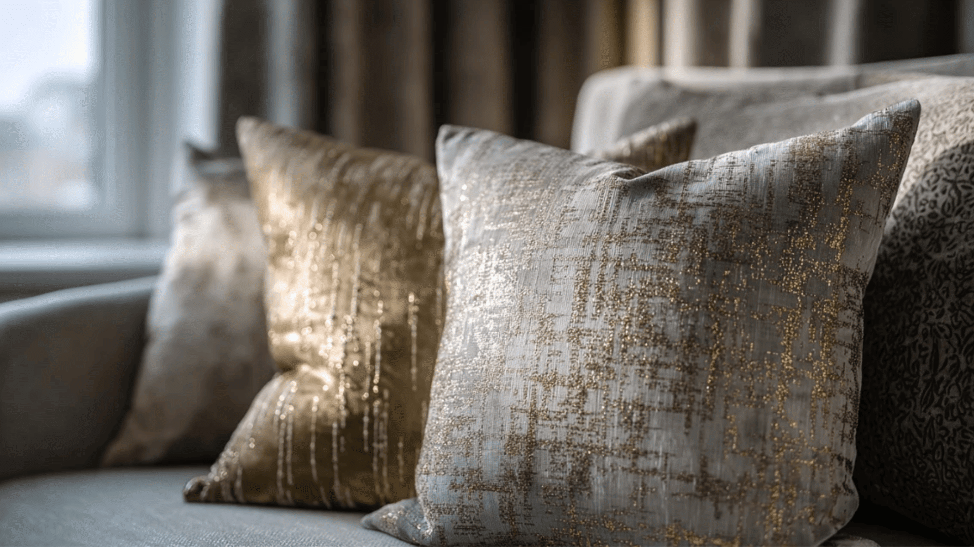 pillows with metallic accents