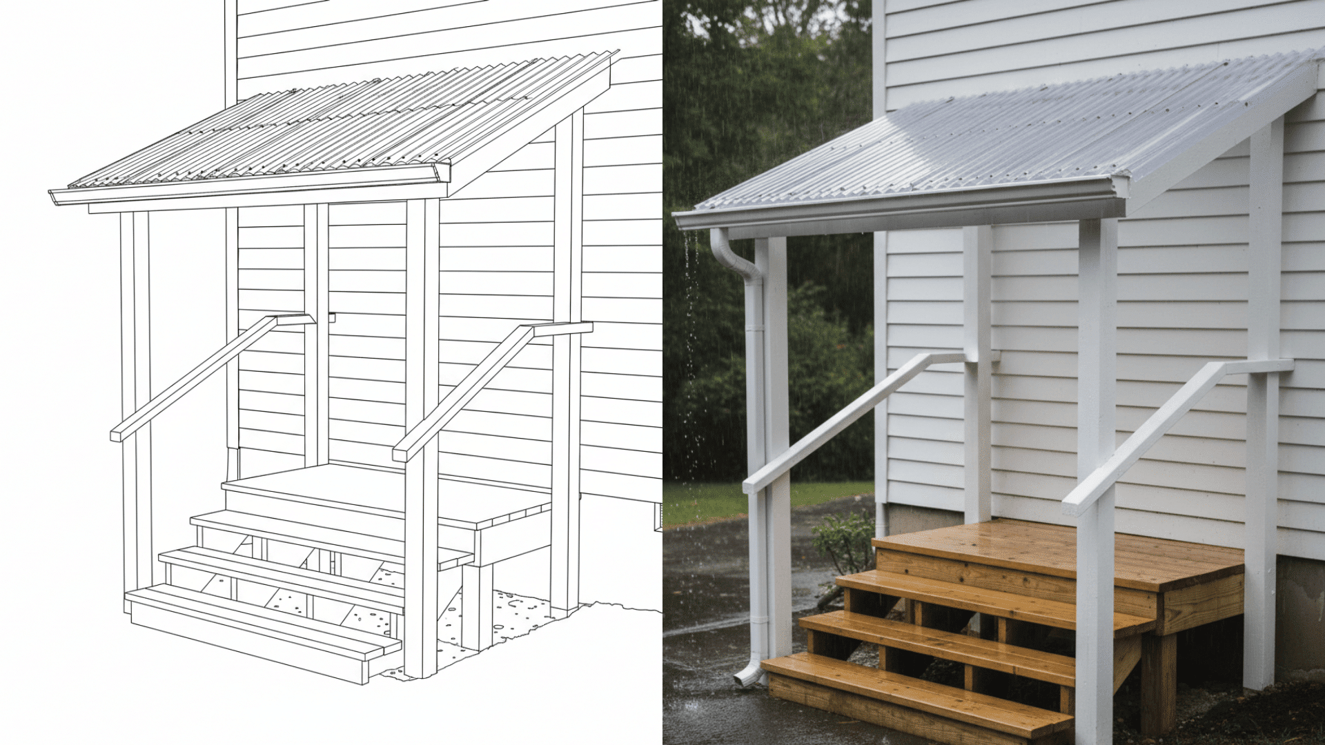 rain free back steps cover