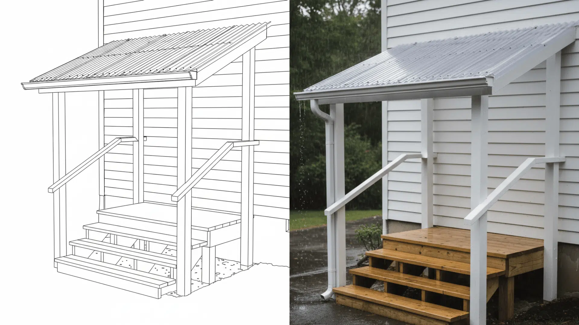 rain free back steps cover