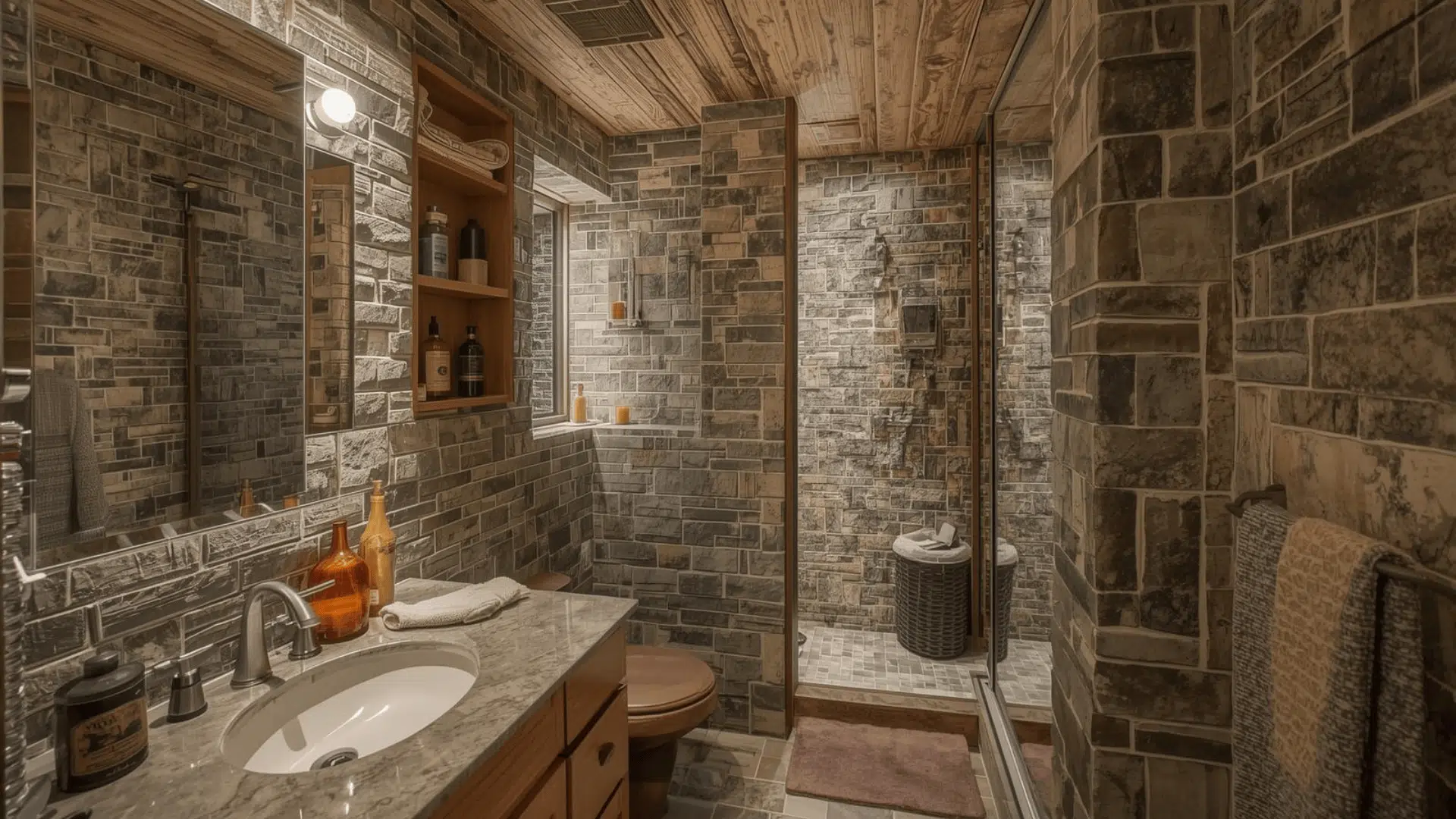 rustic shower