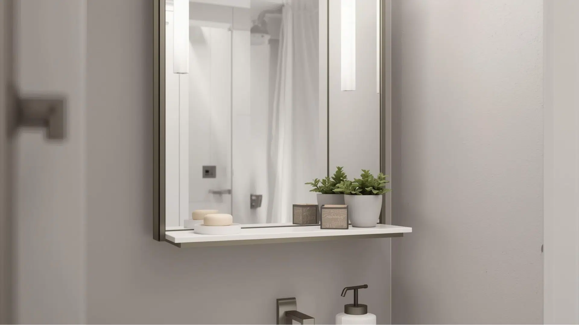 _A Mirror With A Slim Shelf