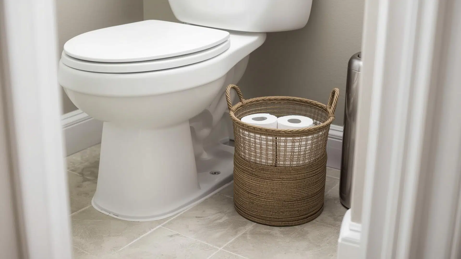 A Small Basket For Extra Toilet Paper