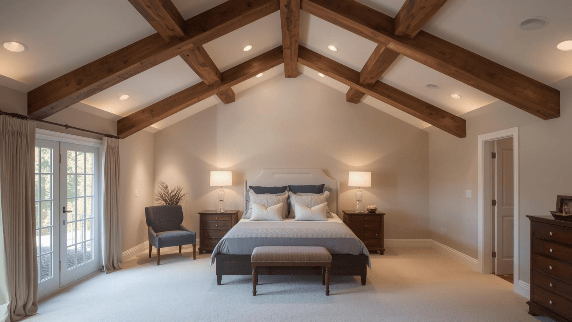 Beams in Master Bedroom Tray Ceilings