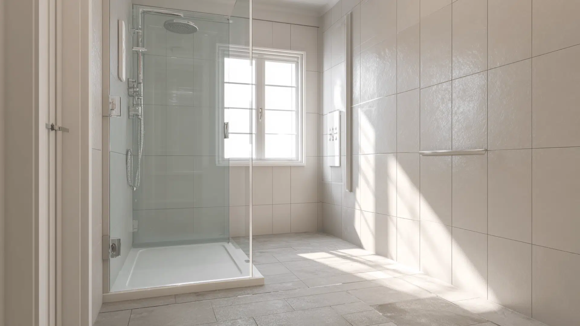 Bright Walk In Shower With Window